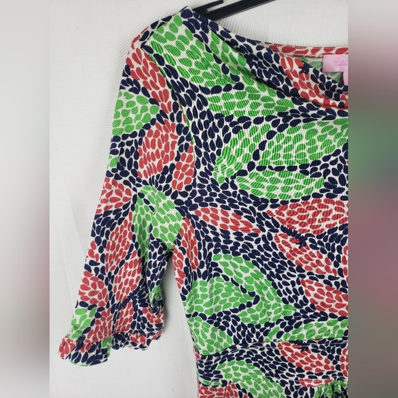 Lilly Pulitzer Blanca Red Multicolored Casting Call Silk Jersey Dress Sz S - Picture 6 of 12